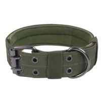 Tactical Adjustable Metal Dog Collar, Bite-Resistant and Anti-Pull for Medium to Large Dogs, Five-Speed Settings. Large