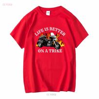 Life Is Better On A Trike T Shirt Motorcycle Rider Unique For Lovers Retired Triker long or short sleeves vintage Washed S