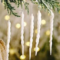 5pcs Winter Party Hanging Ornaments with Ice Icicle Design for Christmas Tree and Festive Indoor Outdoor Decoration