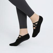 Fashionable Round-Toe Yoga & Pilates Socks with Multi-Cross Straps - Breathable Summer Indoor Floor Wear One Size
