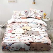 Cute Bubu Dudu Cartoon Print Twin Bedding Set All Season Comforter Cover Double King Size Duvet 70x133cm 2pcs