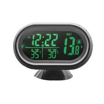 3 viename 12/24V Automobilio Voltas Metras Automobilinis Skaitmeninis LED Automobilio Voltas Metras Termometras Automobilinis Sunkvežimio USB Įkroviklis Srovės Matuoklis Įtampos Detektorius žalia