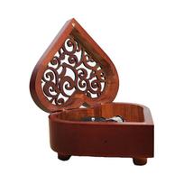 Music Box, Heart-shaped Spring, Cute Wooden Carving, Vintage Music Gift For Lover, Girlfriend, Lady, Valentine’s Day Anniversary