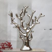 Creative Design Sleek Wine Cabinet Fine Ornaments Living Room Decoration Ceramic Gold and Silver Ceramic Tree Decorations Handicraft Wedding Gift Silver Fortune Tree