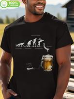 Humorous  Monday to Friday Evolution & Weekend Beer Mug  Graphic T-shirt - Breathable 100% Cotton S