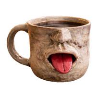 Stick-Out Tongue Ceramic Mug Large Capacity Stoneware Cup with Funny Face Design Novelty Coffee Tea Gift for Friends 1pc