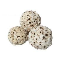 Natūralūs Sola kamuoliukai, minkštas kramtomas, besimaitinančio paukščio žaislas triušiams papūgoms Šinšiloms žiurkėnams jūrų kiaulytei 3pcs/set beige