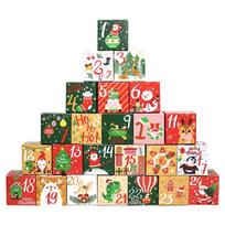 Christmas Advent Calendar Boxes 24Pcs Filling Xmas Small Gifts Wrapping Supplies for Children Girls Boys Birthday Gift 1 black