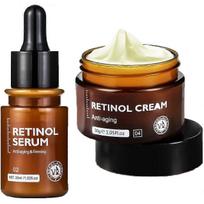 2 vnt. ryškus žavesys su retinoliu nuo senėjimo kremas ir serumas, retinolio kremas, retinolio drėkiklis, raukšles mažinantis serumas