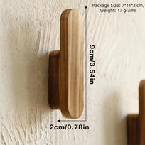 Solid Wood Wall Door Back Shelf Rustic Wooden Creative Design Hanging Decorations Bohemian Style Simple Style Wall Hook