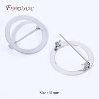 18K Gold Plated Round Brooch Pin Base,Open Circle Blank Brooch Setting,DIY Jewelry Making Accessories For Emblem Badge 2 pieces