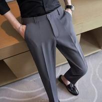 Men's British Style Slim Fit Wrinkle-Resistant Suit Pants 5XL