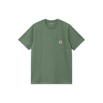 Carhartt WIP SS24 S/S Pocket T-Shirt With Woven Graphic Label On Front Pocket Men T-Shirts Green I030434-1YF-XX XL