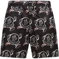 Moncler monogramos laisvo kirpimo maudymosi tiesaus kirpimo šortai vyriški šortai Juodi I10912C00015596UIF90 M