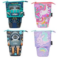 Smiggle Kids Expandable Pencil Case, Large Capacity 2-in-1 Pen Holder, School Stationery Storage, Portable Organizer for Students