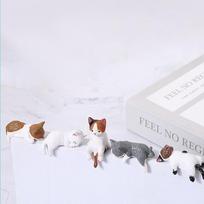 5-Pack Cute Healing Cat Monitor Decoration - Kawaii Screen Edge Sitter Figurines For Office Desk Anti-Loneliness Companion