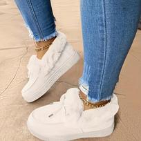 Women'S Winter Ankle Boots, Solid Color Snow Boots, Ladies Flats for Women 35