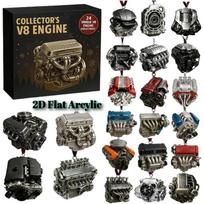 Engine Advent Christmas Calendar, 2025 Holiday Tree Countdown Calendar, 24pcs Different Engine Ornaments, Christmas Surprise Gift for Cars Lovers juoda