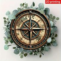 Iron Wall Art Vintage Compass Decor 8x8 Inch Home Bar Decoration 20x20