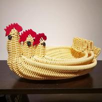 Storage Basket Fruit Bowl Living Room Coffee Table Shelf Creative Modern Home Plastic Wicker Baskets Desktop Decorative Hand Guard 19*14cm