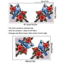 Double-Sided Transparent Flower & Bird Corner Glass Sticker Pearl Cotton Roll Packaging