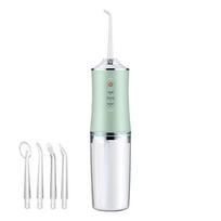 Oral Irrigator Usb Rechargeable Water Flosser Portable Dental Water Jet 240ml Water Tank Teeth Cleaner žalia