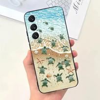 Marine Life Sea Turtle Art Phone Case For Samsung Galaxy A13,A21s,A22,A31,A32,A52,A53,A71,A80,Soft Black Shell Samsung a52 a52S