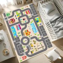 City Map Play Rug for Kids Room Town Road Track Carpet Toy Cars Interactive Playroom Floor Mat Nursery Toddler Home Decoration 40x60cm