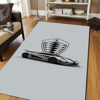 luxury sports car logo K-Koenigsegg printed carpet home living room bedroom decoration bathroom kitchen entrance anti slip rug 40x60cm gray