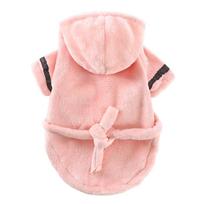 Cute Quick-drying Dog Bathrobe Absorbent Soft Pet Bath Towels Pet Bathing Supplies Nightwear Puppy Robe for Small Large Dog (Pink,S)
