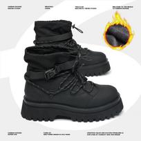 Martin boots high-top autumn and winter velvet thick-soled heightening shoes medium-top outdoor mountaineering boots snow short boots 39