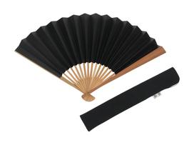 Large Size Folding Handmade by Kyoto with Fan in Wooden Black [Hasegawa] Fan, Craftsmen, Case, Box,