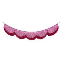 Glittering Fan Shape Fringe Banners with Scallops Design for Birthday Party Decorations Hanging Photo Booth Backdrop