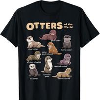 Ūdra Jūros Gyvūnai Pasaulyje Chibi Ūdros Mėgėjo Marškinėliai 100% Medvilnė Apvalus Kaklas Trumpomis Rankovėmis Vasaros Atsitiktiniai Unisex Marškinėliai Streetwear S įvairiaspalvis