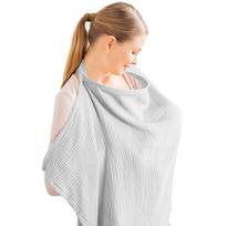 Breathable Cotton Nursing Cover with Stiff Hoop, Multi-purpose Apron for Pregnant Women and Babies 68x98 cm