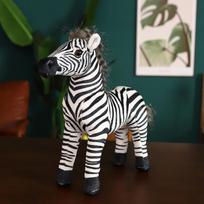 Real Life Standing Zebra Stuffed Animal Plush Toy Simulation Zebra Doll Pography Props Christmas Birthday Gifts For Children 33cm
