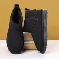 Men's Winter Snow Boots Ankle Fur Lined Workwear Style Waterproof Slip-Resistant Duty Casual Shoes for Outdoor Cold Weather 39