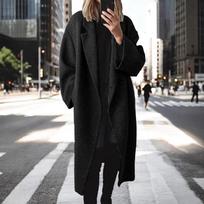 Cardigan Jacket Elegant Women's Woolen Jacket with Turn-down Collar Double Button Closure for Commuting Suit Jackets XXXL