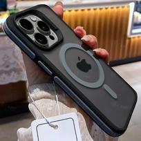 Bicolor Matte Frosted Magnetic Phone Case For iPhone 17 16 15 14 Plus Pro Max Translucent Shockproof Hard Cover For iPhone 17