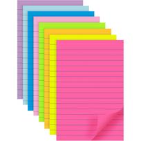 8-Color Fluorescent Sticky Note Pad, 10x15cm Lined Memo Stickers, Student Planner & Adhesive Note Book 10*15CM