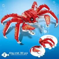 Knew Built Mantis Shrimp Ocean Animal Building Blocks 199pcs with Shark Octopus Sea Creatures Gift for Kids in-bag