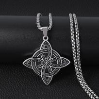 Viking Celtic Knot Pendant Stainless Steel Mens Necklace Durable Amulet Jewelry