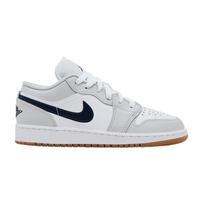 Jordan 1 Low White Neutral Grey Gum Midnight Navy (GS) 36