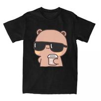 Street clothing Cute Bubu And Dudu women's casual T-shirt short sleeved viewing round neck summer top - Men's Summer Cotton G... S
