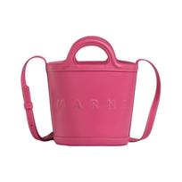 Marni Tropicalia Logo Print Calfskin Bucket Bag Women Bags Pink SCMP0056U0LV58900C61 Basic Set (Bag+Dust Bag)
