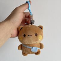 Cute Bubu Dudu Plush Plaything Stuffed Plush Panda Keychain Kawaii Fluffy Brown Bear Plaything Doll Plush Bag Pendant Couple Birthday Gifts