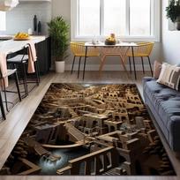 3D Tunnel Illusion Rug Optical Vortex Rug, Living Room Decor Optical Illusion Look Area Rug Rugs Illusion Rug 3D Rug Vortex Rugs 40X60cm