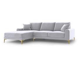 Minkštas kampas Mazzini Sofas Madara, veliūras, sidabrinės/auksinės spalvos