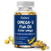 Fish Oil Dietary Supplement, With Omega-3, Epa,  Dha, 120 Softgels Per Bottle 120 Capsules blue