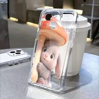 Cute Gray Rabbit under Mushroom soft TPU Phone Case for Xiaomi Redmi Note 15 14 13 12 11 10 9 Pro Plus 4G 5G Soft Cover Redmi note 15 Pro 5G